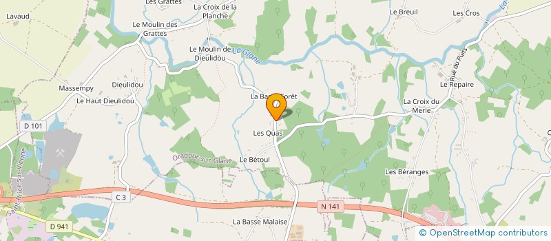 localisation de l'entreprise MONSIEUR MATHIEU LAMADE à ORADOUR-SUR-GLANE
