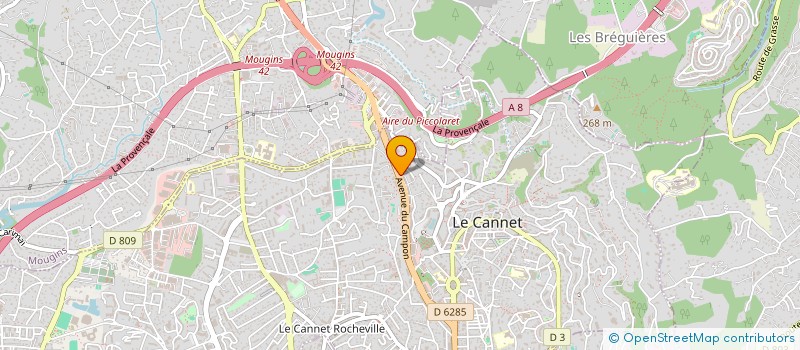 localisation de l'entreprise MONSIEUR MATHIEU MERCIER à LE CANNET