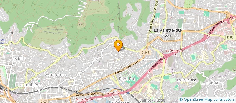 localisation de l'entreprise MONSIEUR MATHIEU PRUGNIAUX  TOULON