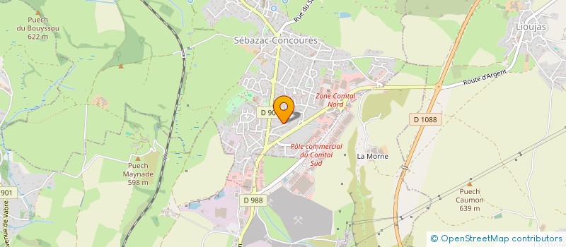 localisation de l'entreprise MONSIEUR MATTHIEU CABROLIER  SEBAZAC-CONCOURES