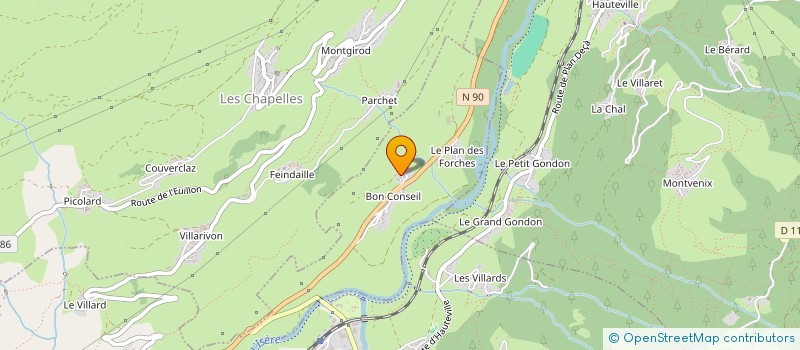 localisation de l'entreprise MONSIEUR MAURICE BONNEFOY  PEISEY-NANCROIX