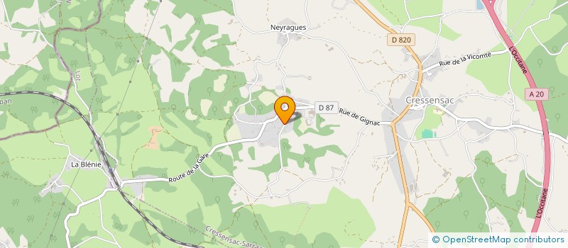 localisation de l'entreprise MONSIEUR MAURICE BOUSTIE  CRESSENSAC-SARRAZAC