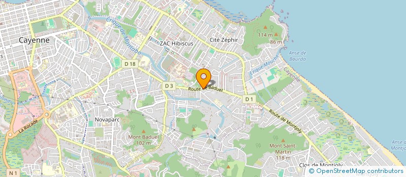 localisation de l'entreprise MONSIEUR MAVERICK BLACODON  CAYENNE