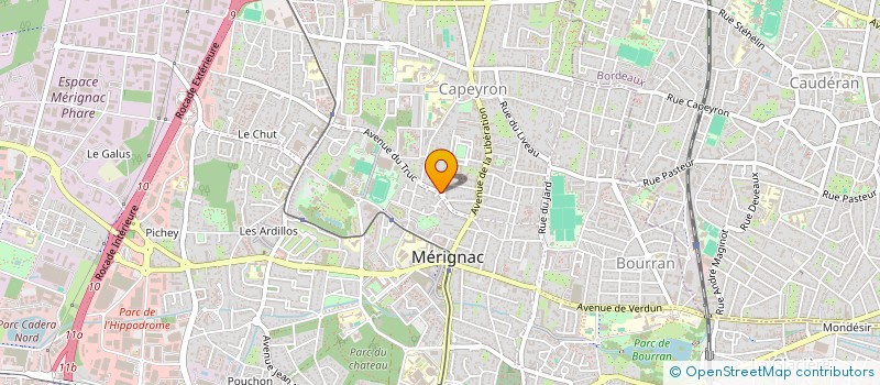 localisation de l'entreprise MONSIEUR MAX BARRIERE  MERIGNAC