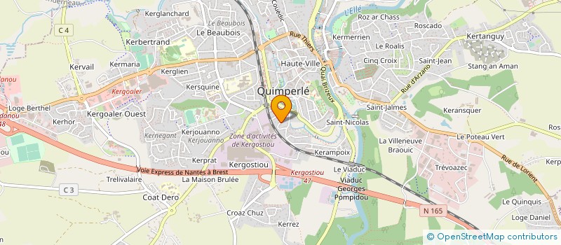 localisation de l'entreprise MONSIEUR MAX FRITOT  QUIMPERLE