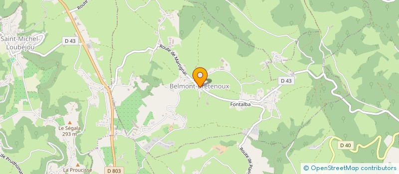 localisation de l'entreprise MONSIEUR MAXIME CARON  BELMONT-BRETENOUX