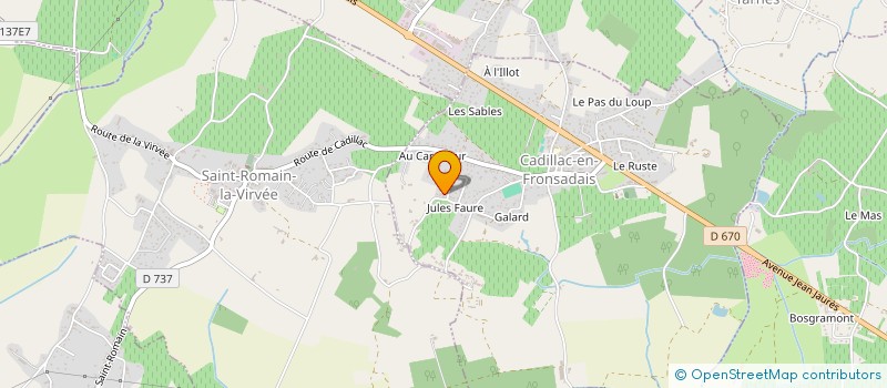 localisation de l'entreprise MONSIEUR MAXIME FORESTIER  CADILLAC-EN-FRONSADAIS