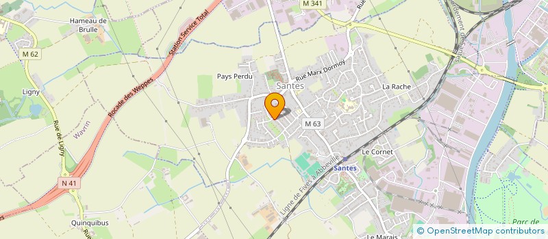 localisation de l'entreprise MONSIEUR MAXIME TELESINSKI  SANTES