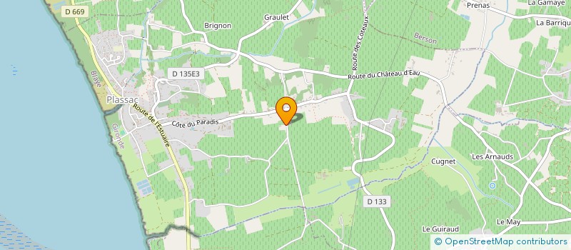 localisation de l'entreprise MONSIEUR MICHEL BAUDET  PLASSAC