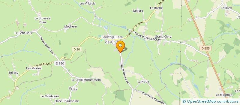 localisation de l'entreprise MONSIEUR MICHEL BIDOLET  SAINT-JULIEN-DE-CIVRY