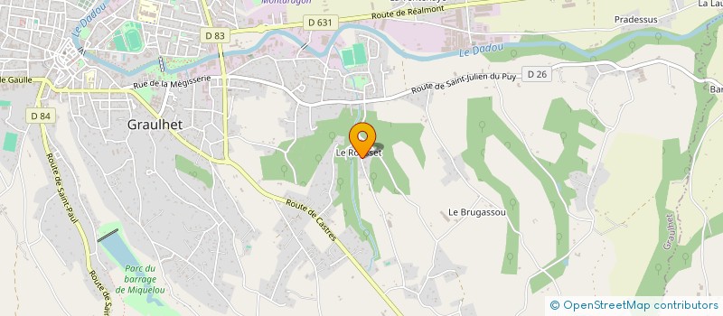 localisation de l'entreprise MONSIEUR MICHEL BOISSONNADE  GRAULHET