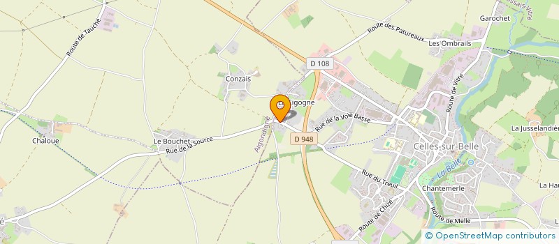 localisation de l'entreprise MONSIEUR MICHEL BONNEAU  CELLES-SUR-BELLE