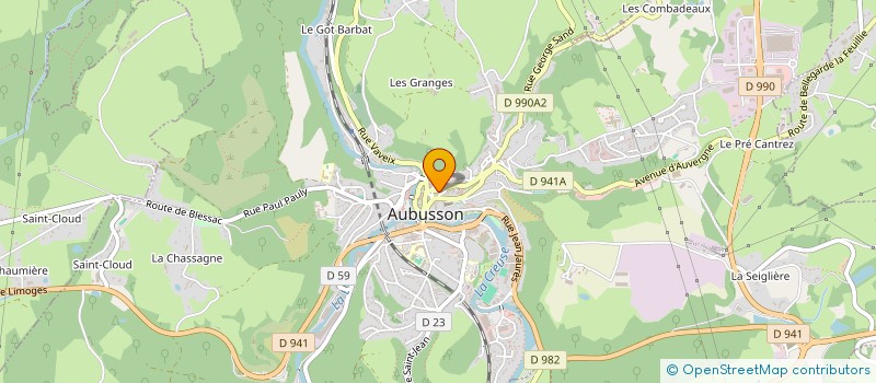 localisation de l'entreprise MONSIEUR MICHEL BOURSIER à AUBUSSON