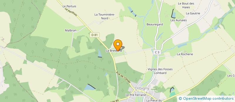 localisation de l'entreprise MONSIEUR MICHEL BREGEA  ORBIGNY
