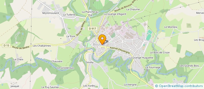 localisation de l'entreprise MONSIEUR MICHEL CLUZEL à BOUSSAC