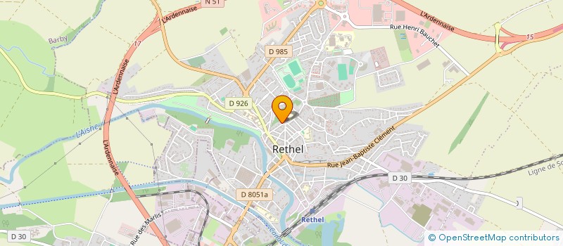 localisation de l'entreprise MONSIEUR MICHEL COUVREUR  RETHEL