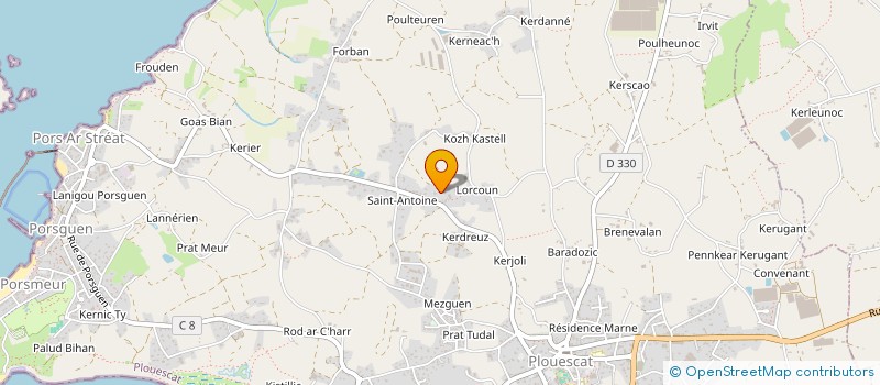 localisation de l'entreprise MONSIEUR MICHEL HUGUEN  PLOUESCAT