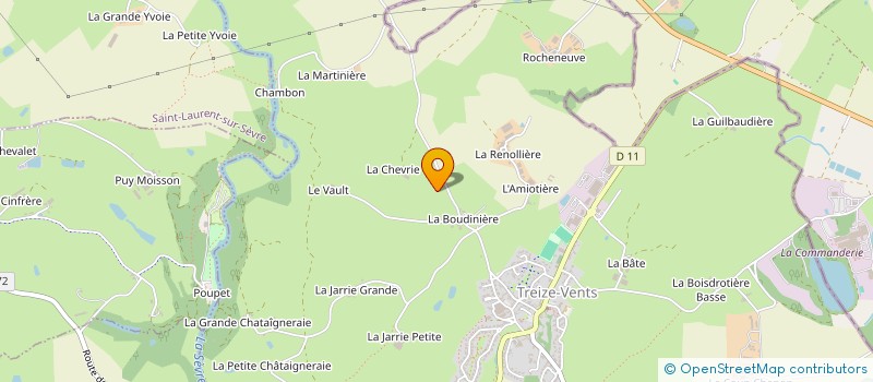 localisation de l'entreprise MONSIEUR MICHEL HURTEAU  TREIZE-VENTS