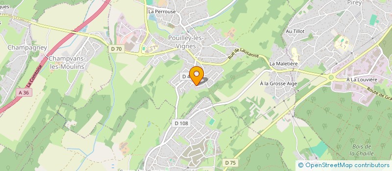 localisation de l'entreprise MONSIEUR MICHEL JODON  POUILLEY-LES-VIGNES