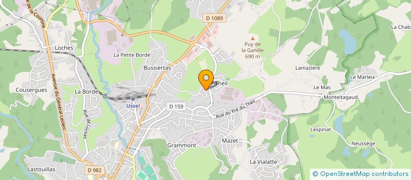 localisation de l'entreprise MONSIEUR MICHEL LABOUCHEIX à USSEL