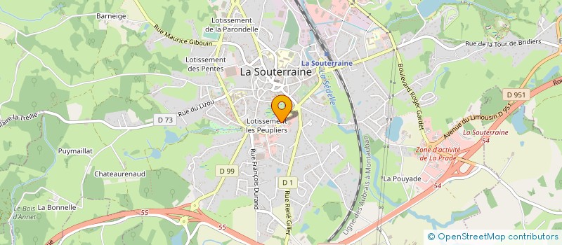 localisation de l'entreprise MONSIEUR MICHEL LEPINARD à LA SOUTERRAINE