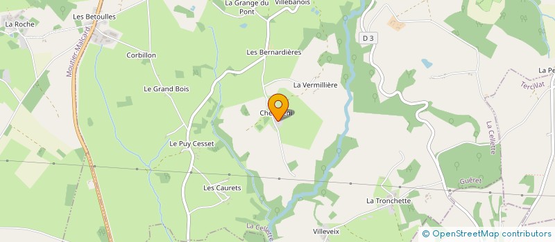 localisation de l'entreprise MONSIEUR MICHEL MENORET  LA CELLETTE