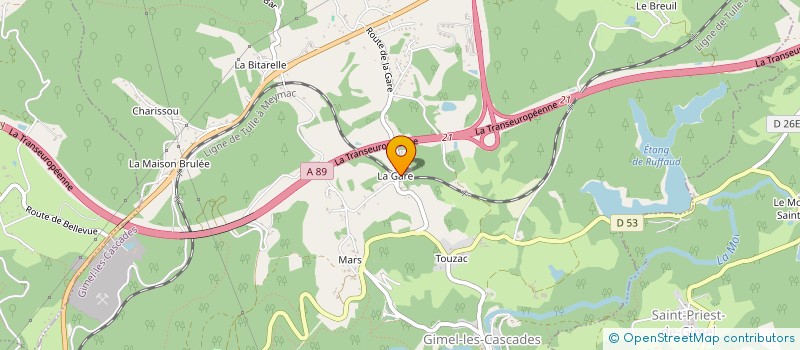 localisation de l'entreprise MONSIEUR MICHEL MONTEIL  GIMEL-LES-CASCADES