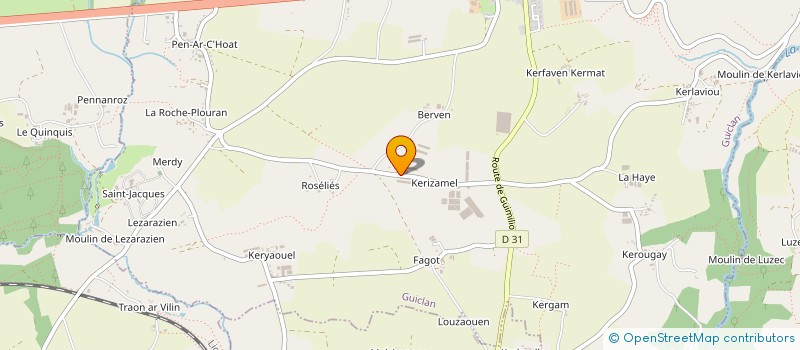 localisation de l'entreprise MONSIEUR MICHEL POULIQUEN  GUICLAN