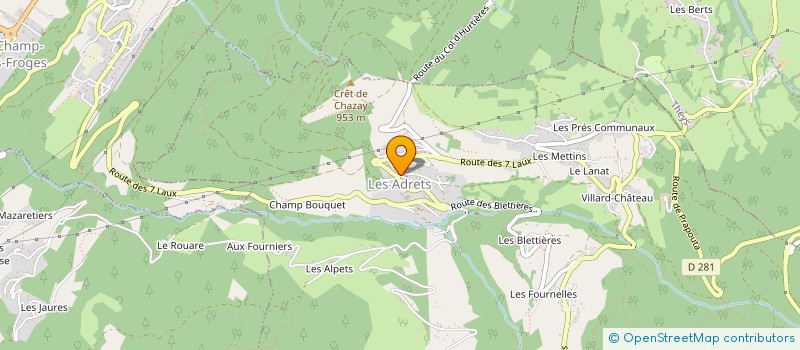 localisation de l'entreprise MONSIEUR MICHEL REBUFFET  LES ADRETS