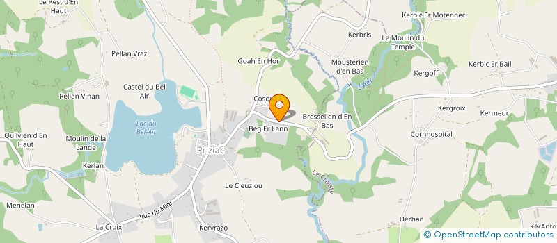 localisation de l'entreprise MONSIEUR MICKAEL COLLIOT  PRIZIAC