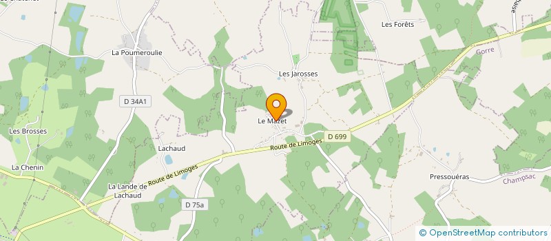 localisation de l'entreprise MONSIEUR MICKAEL DEVAUD à CHAMPAGNAC-LA-RIVIERE