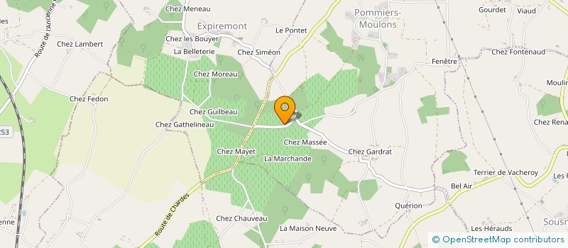 localisation de l'entreprise MONSIEUR MICKAEL GERON  POMMIERS-MOULONS