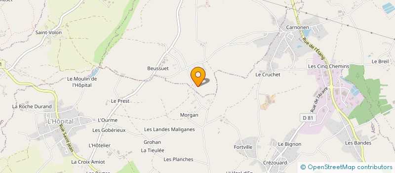 localisation de l'entreprise MONSIEUR MICKAEL LE HANNIER  YFFINIAC