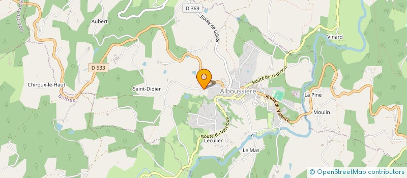 localisation de l'entreprise MONSIEUR MICKAEL PEYRARD  ALBOUSSIERE