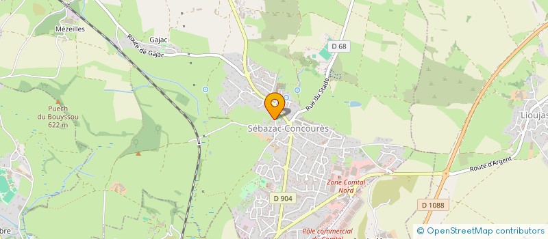 localisation de l'entreprise MONSIEUR MICKAEL REY  SEBAZAC-CONCOURES