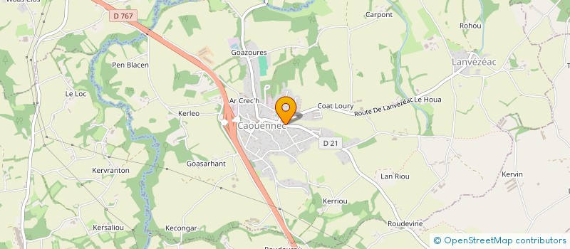 localisation de l'entreprise MONSIEUR MICKAEL ROULLE  CAOUENNEC-LANVEZEAC