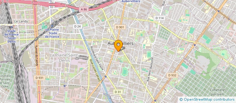 localisation de l'entreprise MONSIEUR MODIBO KONE à AUBERVILLIERS
