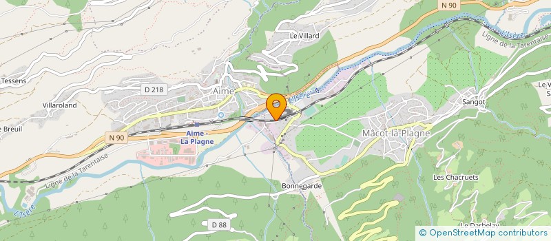 localisation de l'entreprise MONSIEUR MOISE BONIN  LA PLAGNE TARENTAISE