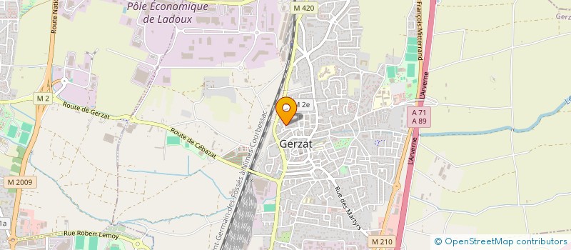 localisation de l'entreprise MONSIEUR MOUNIR BOURAZI  GERZAT