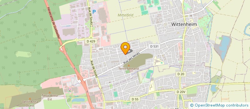 localisation de l'entreprise MONSIEUR MOUNIR BOUROUINA  WITTENHEIM