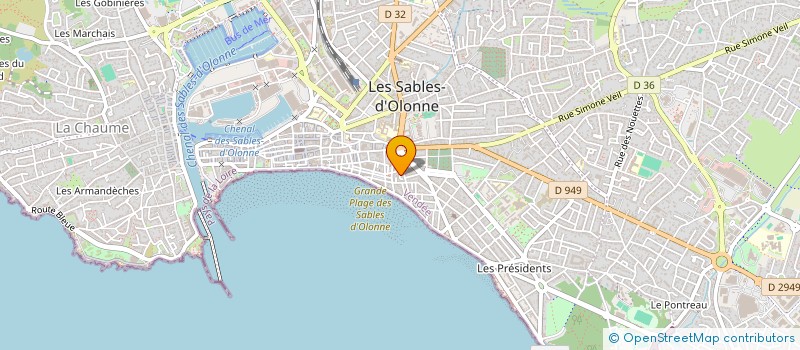 localisation de l'entreprise MONSIEUR NICOLAS CHARPENTIER à LES SABLES D'OLONNE