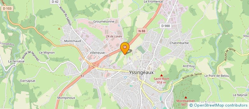 localisation de l'entreprise MONSIEUR NICOLAS GIRAUD  YSSINGEAUX