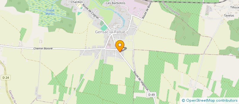 localisation de l'entreprise MONSIEUR NICOLAS PALAISE à GENSAC-LA-PALLUE