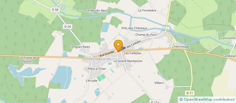 localisation de l'entreprise MONSIEUR NICOLAS PERRIN à VENDŒUVRES