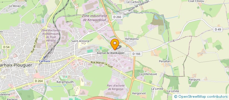 localisation de l'entreprise MONSIEUR NICOLAS PETILLON  CARHAIX-PLOUGUER