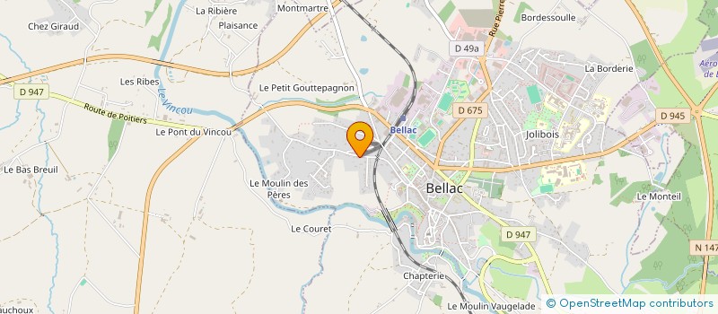 localisation de l'entreprise MONSIEUR OLIVIER HENRY  BELLAC