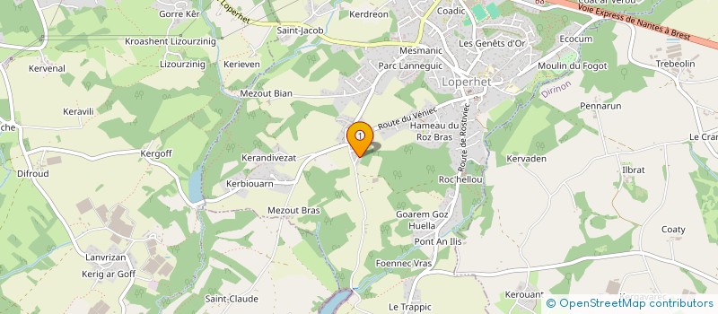 localisation de l'entreprise MONSIEUR OLIVIER JACOPIN  LOPERHET