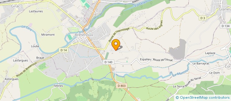 localisation de l'entreprise MONSIEUR OLIVIER LACATON  BRETENOUX