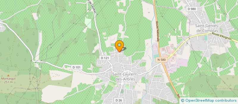 localisation de l'entreprise MONSIEUR OLIVIER LAFONT à SAINT-LAURENT-DES-ARBRES