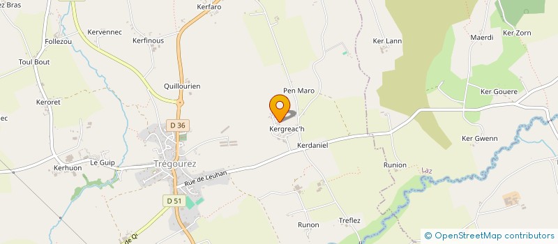 localisation de l'entreprise MONSIEUR OLIVIER LE HIR  TREGOUREZ
